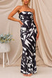 Priyavil Geometric Printed Tube Top Maxi Party Dress