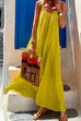 Priyavil Scoop Neck Cotton Linen Maxi Beach Cami Dress