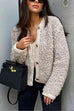 Priyavil Crewneck Button Down Fleece Short Coat