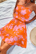 Priyavil Off Shoulder Drawstring Waist Printed Ruffle Mini Dress