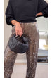 Glam High Rise Sparkly Sequin Joggers