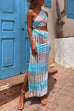 Priyavil One Shoulder Cut Out Waist Side Split Tie Dye Maxi Dress