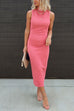 Priyavil Backless Split Long Sleeveless Pencil Dress