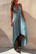 Priyavil V Neck High Low Hem Tie Dye Maxi Cami Dress