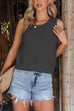 Priyavil Solid Back Buttons Knitting Tank