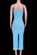 Priyavil Off Shoulder Twist Front Back Slit Knitting Maxi Dress