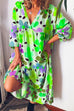 Priyavil V Neck Ruffle Tiered Floral Printed Midi Dress
