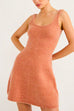 Scoop Neck Backless Wool Blend Sleeveless Mini Dress