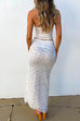 Priyavil Lace Bustier Crop Tube Top Ruffle Slit Maxi Skirt Set