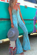 Priyavil Lace Up Bell Bottoms Tie Dye Cami Jumpsuit