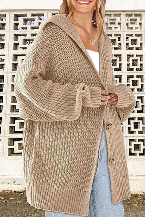 Priyavil Collared V Neck Button Down Slouchy Sweater Cardigan