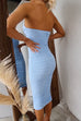 Sleeveless Off Shoulder Ruched Solid Bodycon Midi Dress