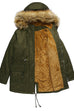 Priyavil Zip Up Drawstring Waist Fleece Lined Hoodied Parka Coat