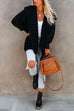 Priyavil Open Front Hoodied Fuzzy Outwear with Pockets