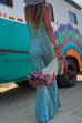 Priyavil Lace Up Bell Bottoms Tie Dye Cami Jumpsuit