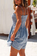 Priyavil Smocked Wide Leg Denim Cami Romper