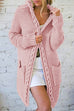 Priyavil Open Front Ribbed Knitting Hoodied Sweater Outwear