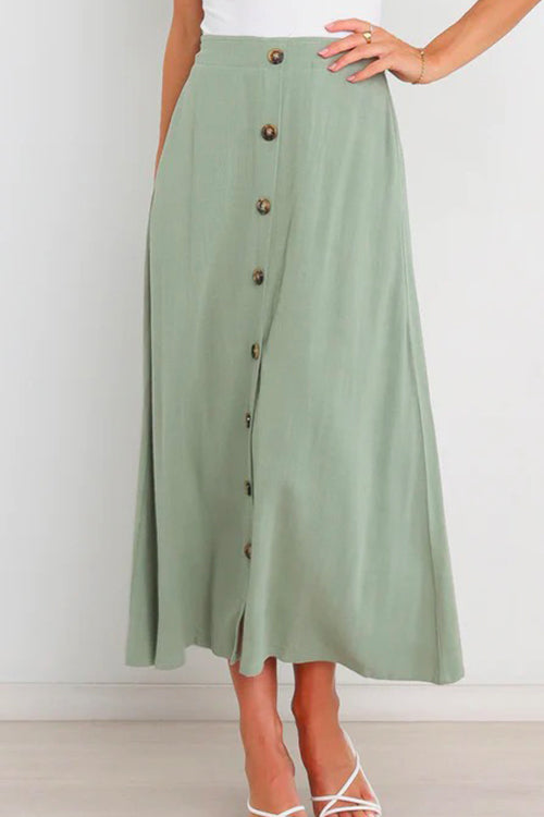 Priyavil Button Down Pockets A-line Long Skirt