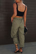 Priyavil Elastic Waist Pocketed Drawstring Ankle Cargo Pants