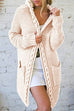 Priyavil Open Front Ribbed Knitting Hoodied Sweater Outwear