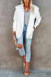 Priyavil Open Front Hoodied Fuzzy Outwear with Pockets
