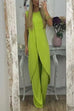 Priyavil Chic Tulip Hem Sleeveless Long Top Wide Leg Pants Set
