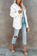 Priyavil Open Front Hoodied Fuzzy Outwear with Pockets