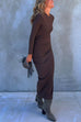 Chic Long Sleeves Ruched Bodycon Maxi Dress