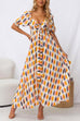 Bow Knot Front Printed Swing Maxi Holiday Dress