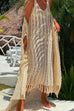 Priyavil Hollow Out Sleeveless Tassel Beach Cover Up Dress