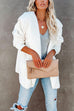 Priyavil Open Front Hoodied Fuzzy Outwear with Pockets