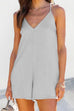 Priyavil Solid V Neck Pockets Cami Shorts Romper