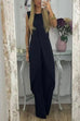 Priyavil Chic Tulip Hem Sleeveless Long Top Wide Leg Pants Set