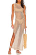 Priyavil Backless Side Slit Bikini Cover Up Dress