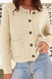 Priyavil Button Up Chunky Knit Pretty Short Cardigan