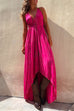 Priyavil V Neck High Low Hem Tie Dye Maxi Cami Dress