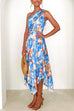 Priyavil One Shoulder Twist Front Printed Irregular Dress