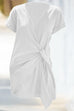 Priyavil Casual Cross V Neck Short Sleeve Wrapped Dress