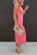 Priyavil Backless Split Long Sleeveless Pencil Dress
