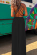 Priyavil Solid Criss Cross Backless Maxi Cami Dress