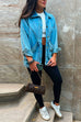 Priyavil Vintage Big Pockets Button Up Denim Jacket