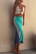 Priyavil High Waist Side Split Irregular Tie Dye Skirt