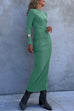 Chic Long Sleeves Ruched Bodycon Maxi Dress
