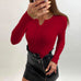 Priyavil Buttons V Neck Long Sleeves Bottoming Knit Top