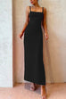 Cut Out Waist Backless Side Split Cami Maxi Party Dress