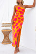 Priyavil One Shoulder Side Split Printed Cami Maxi Dress