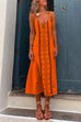 Priyavil V Neck Cut Out Printed Holiday Cami Dress