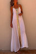 Priyavil V Neck Backless Sequin Detailed Slit Maxi Cami Dress