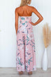 Priyavil Sleeveless Off Shoulder Tie Waist Split Wide Leg Floral Jumpsuit