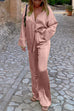 Priyavil Long Sleeves Silk Blouse Shirt+Pants Set